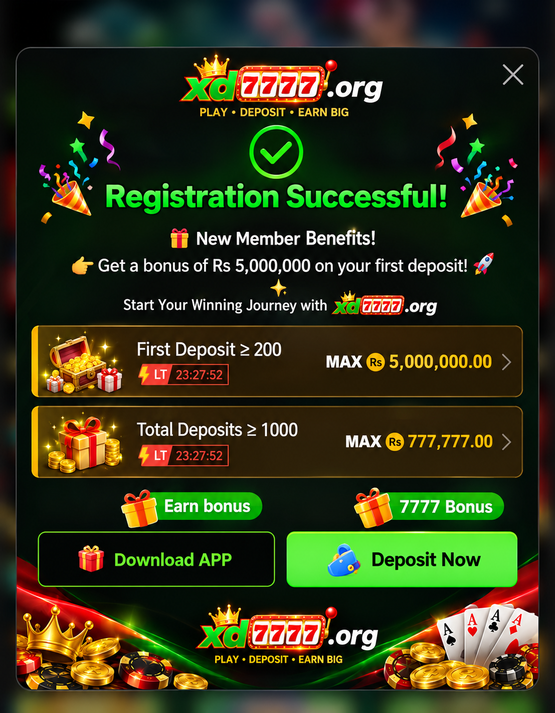 XD777 registration complete